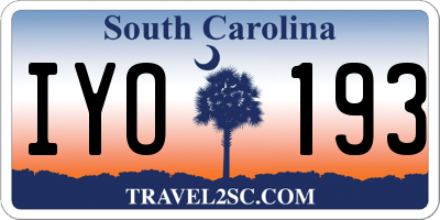 SC license plate IYO193