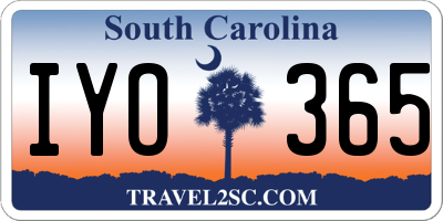 SC license plate IYO365