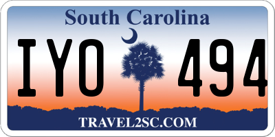 SC license plate IYO494