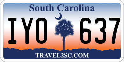 SC license plate IYO637