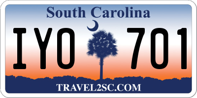 SC license plate IYO701