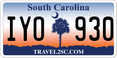 SC license plate IYO930