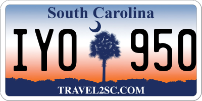 SC license plate IYO950