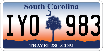 SC license plate IYO983