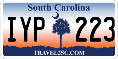 SC license plate IYP223