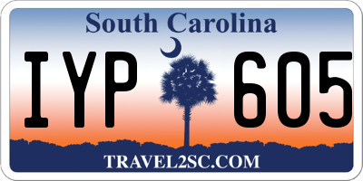 SC license plate IYP605