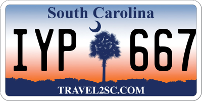 SC license plate IYP667