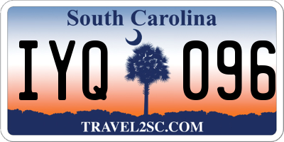 SC license plate IYQ096