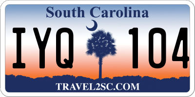 SC license plate IYQ104