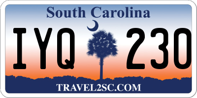 SC license plate IYQ230
