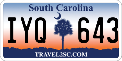 SC license plate IYQ643