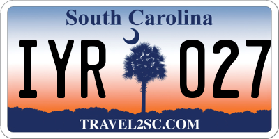 SC license plate IYR027