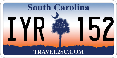 SC license plate IYR152