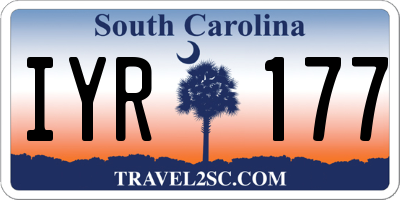 SC license plate IYR177