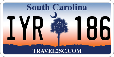 SC license plate IYR186