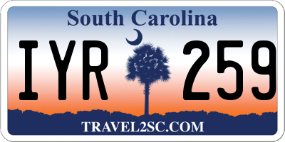 SC license plate IYR259