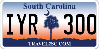 SC license plate IYR300