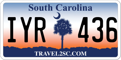 SC license plate IYR436