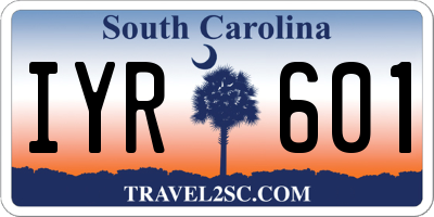 SC license plate IYR601