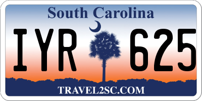 SC license plate IYR625