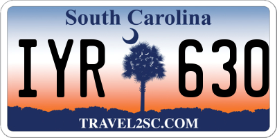 SC license plate IYR630