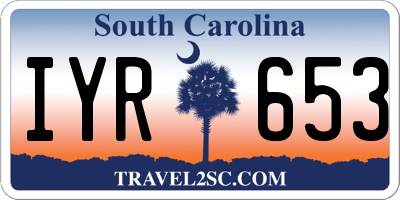 SC license plate IYR653