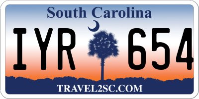 SC license plate IYR654