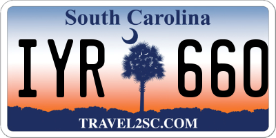 SC license plate IYR660
