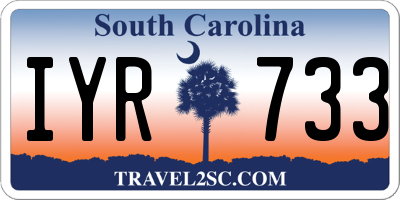 SC license plate IYR733