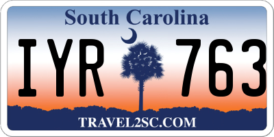 SC license plate IYR763