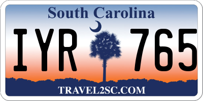 SC license plate IYR765