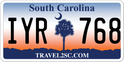 SC license plate IYR768