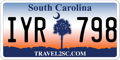 SC license plate IYR798