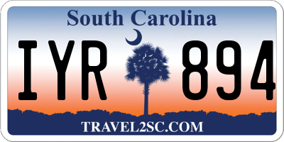 SC license plate IYR894