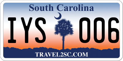 SC license plate IYS006