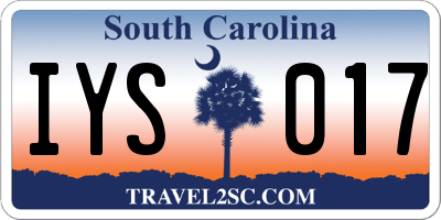 SC license plate IYS017