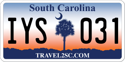SC license plate IYS031