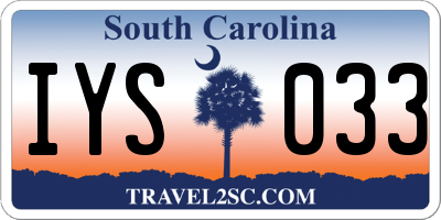 SC license plate IYS033