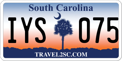 SC license plate IYS075
