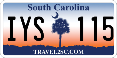 SC license plate IYS115