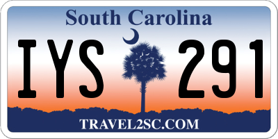 SC license plate IYS291