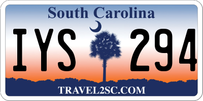 SC license plate IYS294