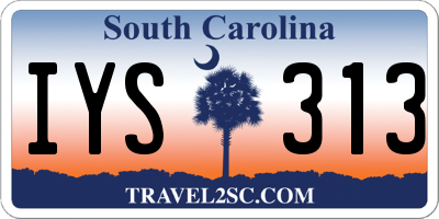 SC license plate IYS313