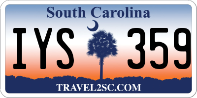 SC license plate IYS359