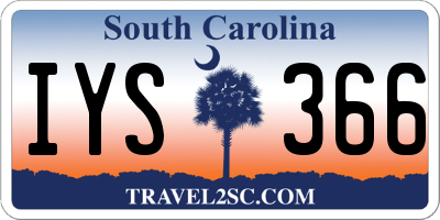 SC license plate IYS366