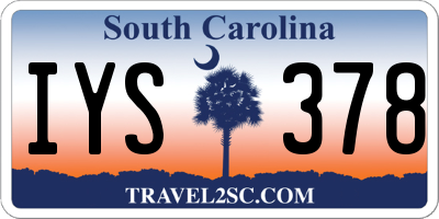 SC license plate IYS378