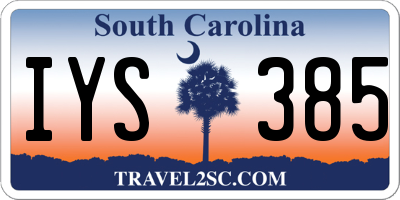 SC license plate IYS385