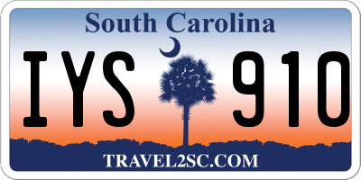 SC license plate IYS910