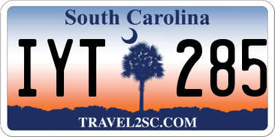 SC license plate IYT285