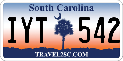 SC license plate IYT542